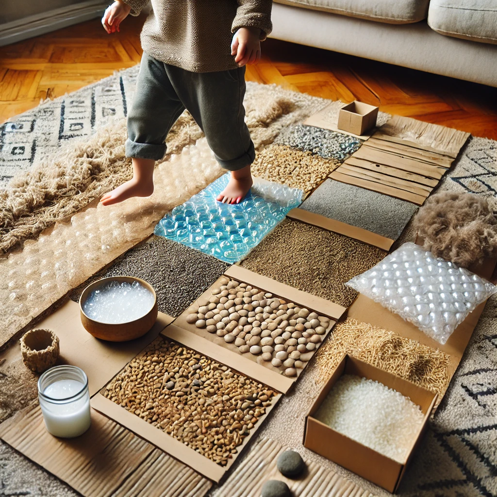 diy sensory path in the room