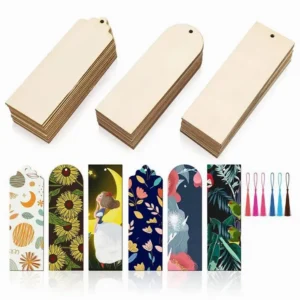 36 wooden bookmarks with tassels for DIY decoration